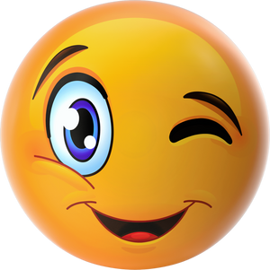 Cute 3D Winking Face Emoji