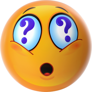 Cute 3D Emoji with Question Mark Eyes