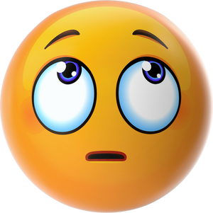 Cute 3D Emoji with Rolling Eyes